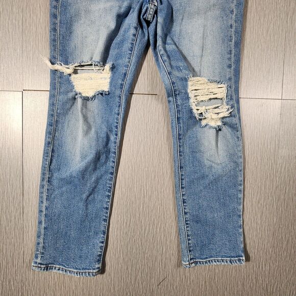 Madewell The Perfect Vintage Jeans Light Blue Wash Size 26p Petite Distressed - Picture 2 of 12